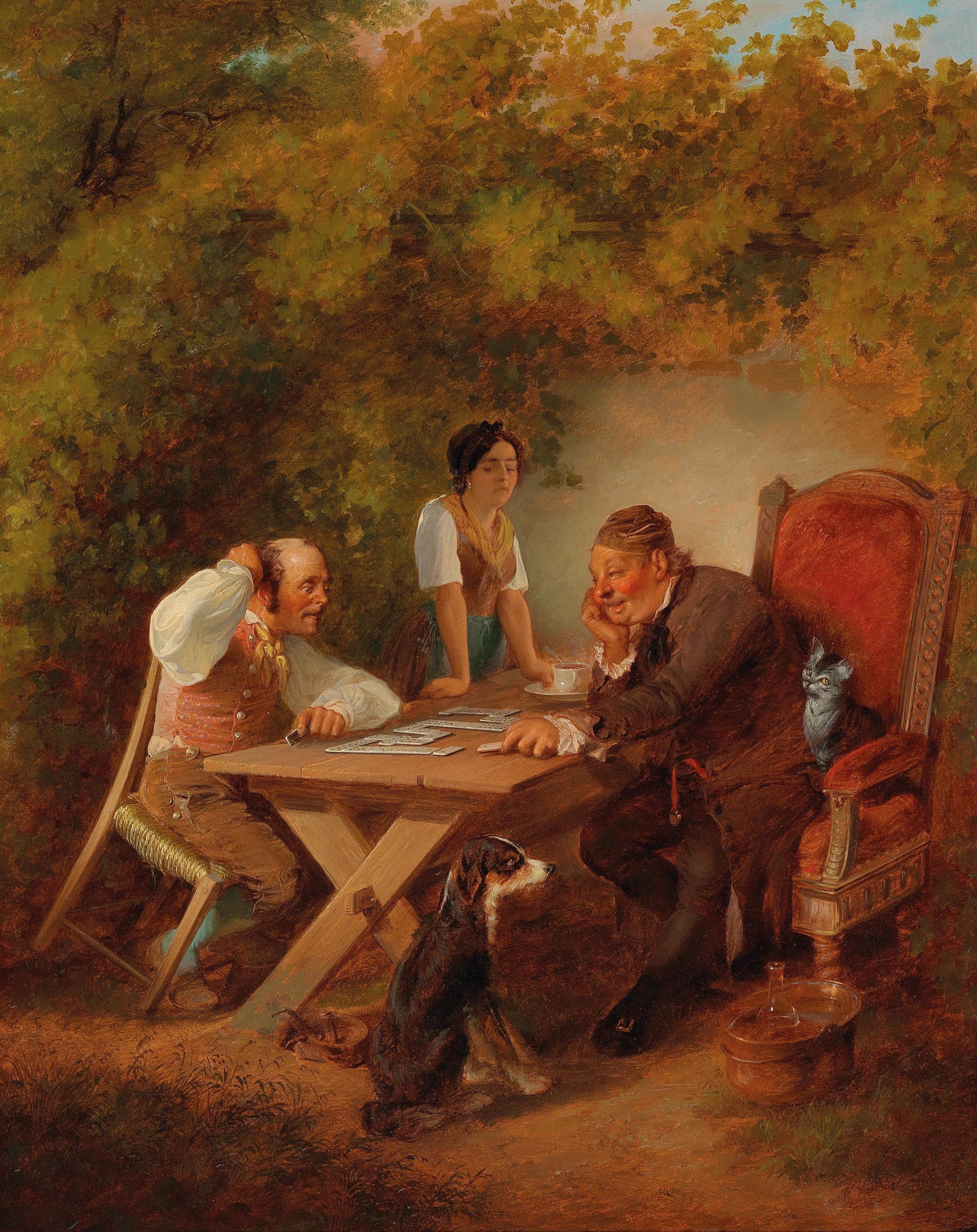A painting by Friedrich of people playing dominoes
